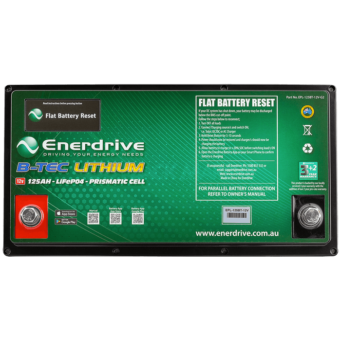 Enerdrive B-TEC LiFeP04 12v 125Ah G2 Lithium Battery